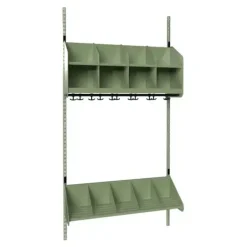 Børnegarderobe BST Kombination A, Startsektion 4 pladser B 1000 mm, grøn