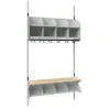 Børnegarderobe BST Kombination C, Startsektion 4 pladser B 1000 mm, lys grå