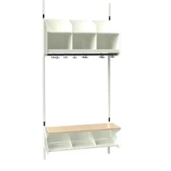 Børnegarderobe BST Kombination C, Startsektion 3 pladser B 900 mm, hvid