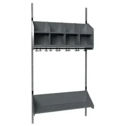 Børnegarderobe BST Kombination B, Startsektion 4 pladser B 1000 mm, mørk grå