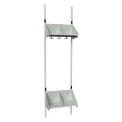 Børnegarderobe BST Kombination D, Startsektion 3 pladser B 900 mm, lys grå