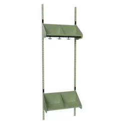 Børnegarderobe BST Kombination E, Startsektion 2 pladser B 600 mm, grøn
