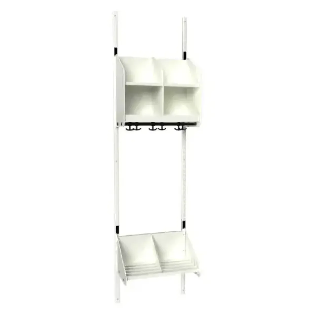 Børnegarderobe BST Kombination F, Startsektion 3 pladser B 750 mm, mørk grå