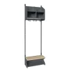 Børnegarderobe BST Kombination D, Startsektion 2 pladser B 600 mm, mørk grå
