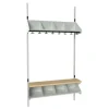 Børnegarderobe BST Kombination G, Startsektion 4 pladser B 1000 mm, lys grå