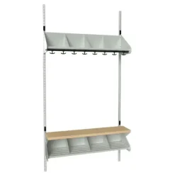 Børnegarderobe BST Kombination G, Startsektion 3 pladser B 750 mm, hvid