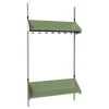 Børnegarderobe BST Kombination F, Startsektion 4 pladser B 1000 mm, grøn
