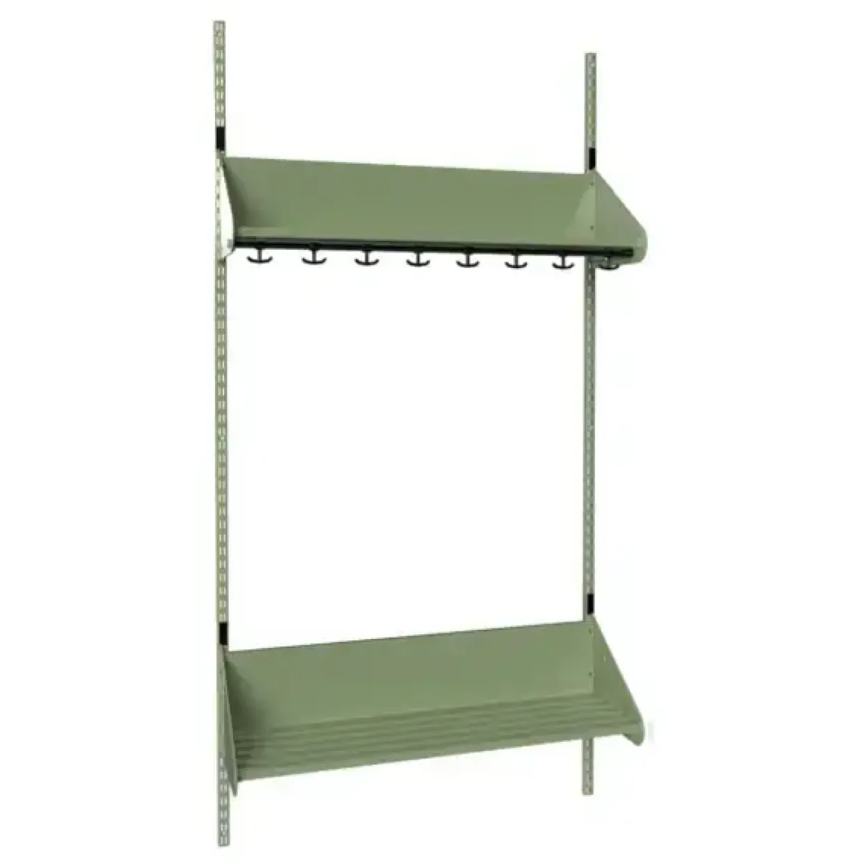 Børnegarderobe BST Kombination F, Startsektion 4 pladser B 1000 mm, grøn