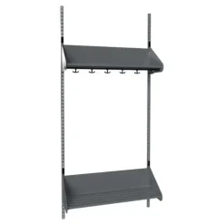 Børnegarderobe BST Kombination F, Startsektion 3 pladser B 900 mm, mørk grå
