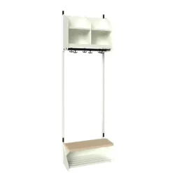 Børnegarderobe BST Kombination D, Startsektion 2 pladser B 600 mm, hvid