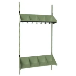 Børnegarderobe BST Kombination E, Startsektion 4 pladser B 1000 mm, grøn
