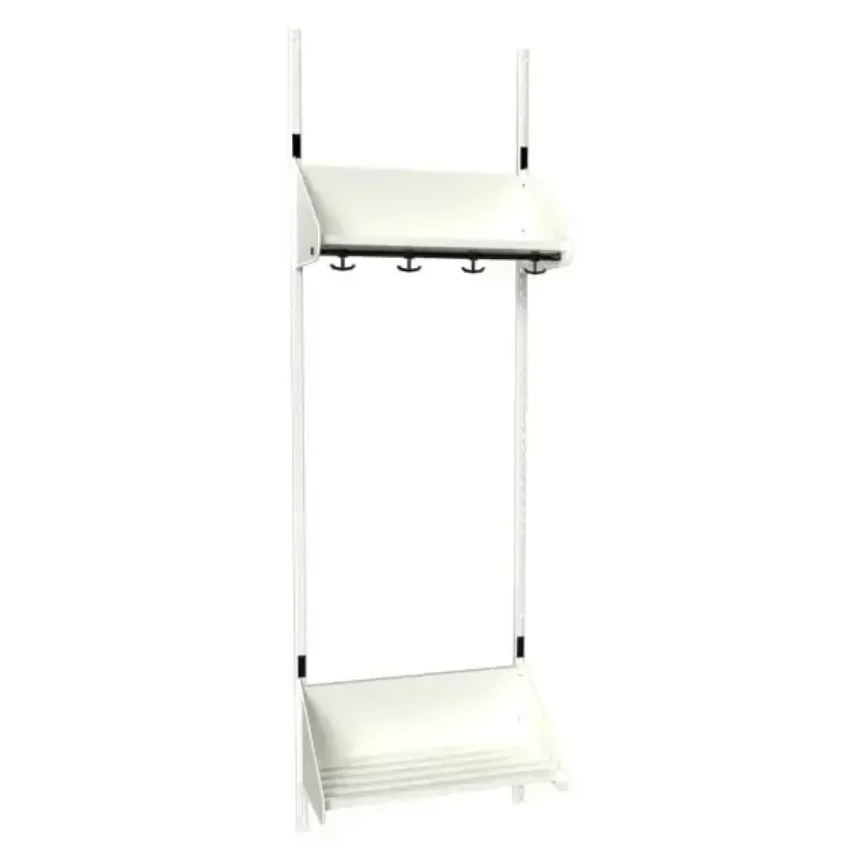 Børnegarderobe BST Kombination F, Startsektion 2 pladser B 600 mm, hvid