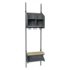 Børnegarderobe BST Kombination D, Startsektion 2 pladser B 500 mm, mørk grå
