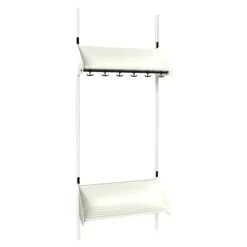 Børnegarderobe BST Kombination D, Startsektion 3 pladser B 750 mm, lys grå