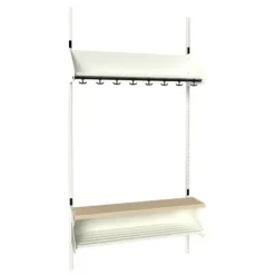 Børnegarderobe BST Kombination H, Startsektion 4 pladser B 1000 mm, hvid