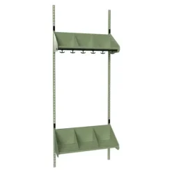 Børnegarderobe BST Kombination E, Startsektion 3 pladser B 750 mm, grøn