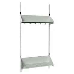 Børnegarderobe BST Kombination F, Startsektion 2 pladser B 500 mm, mørk grå