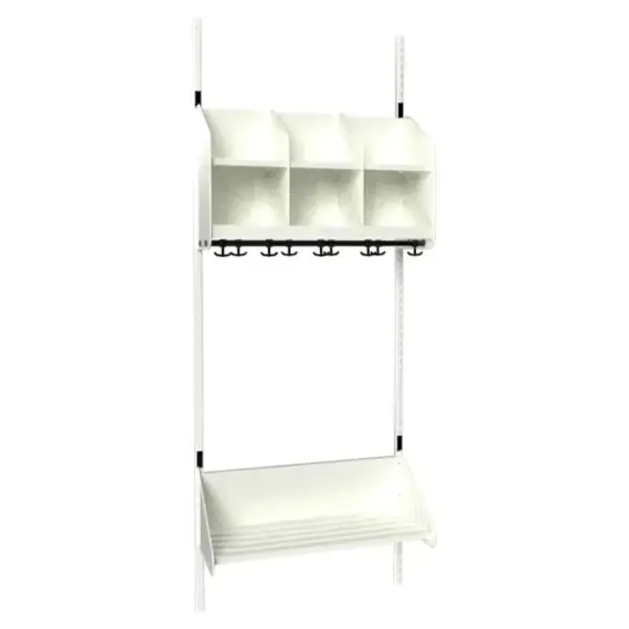 Børnegarderobe BST Kombination B, Startsektion 3 pladser B 750 mm, hvid