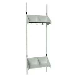 Børnegarderobe BST Kombination A, Startsektion 4 pladser B 1000 mm, mørk grå