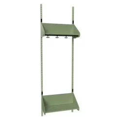 Børnegarderobe BST Kombination F, Startsektion 2 pladser B 600 mm, grøn