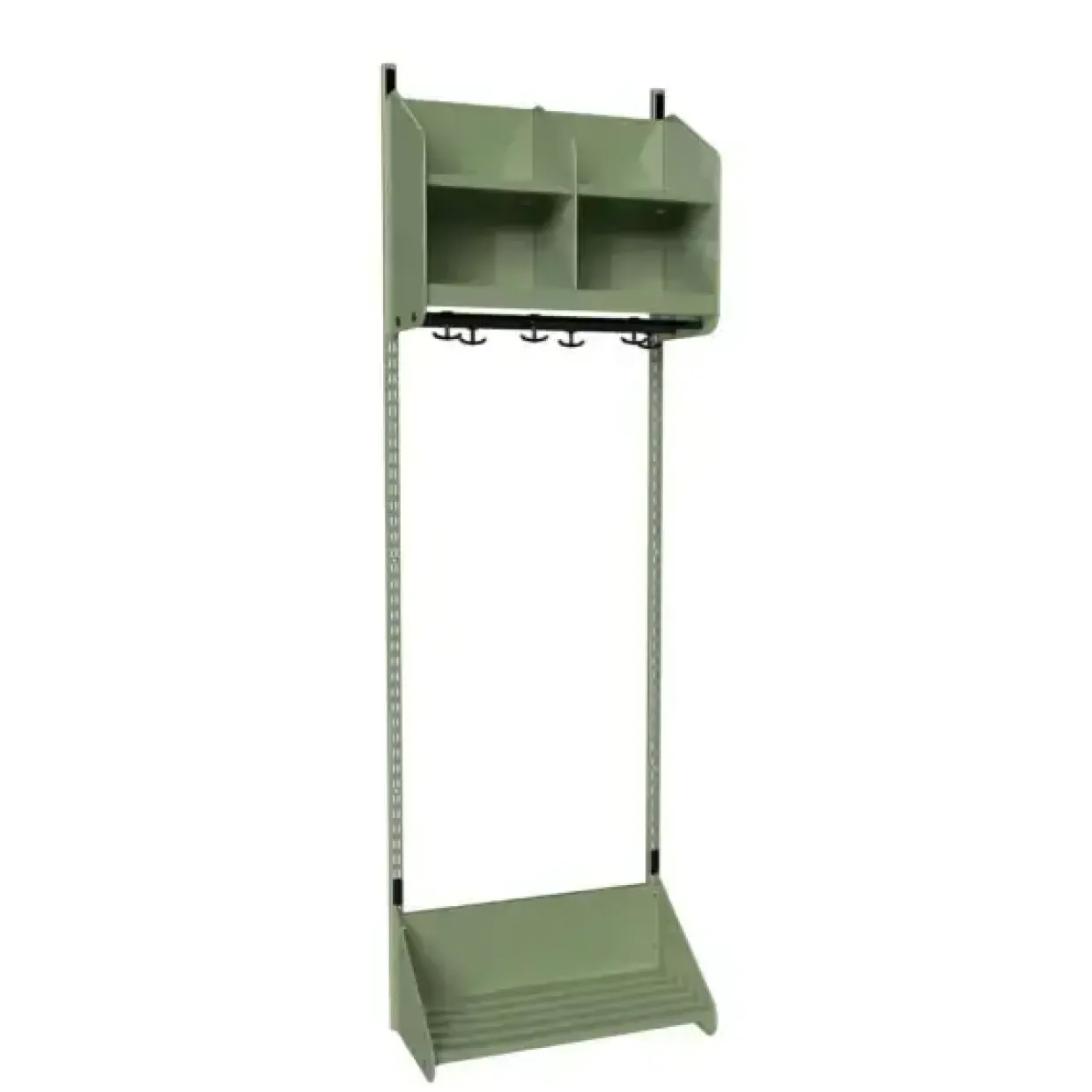 Børnegarderobe BST Kombination H, Startsektion 2 pladser B 500 mm, grøn