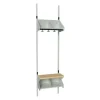 Børnegarderobe BST Kombination G, Startsektion 2 pladser B 500 mm, lys grå