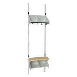 Børnegarderobe BST Kombination G, Startsektion 2 pladser B 500 mm, lys grå