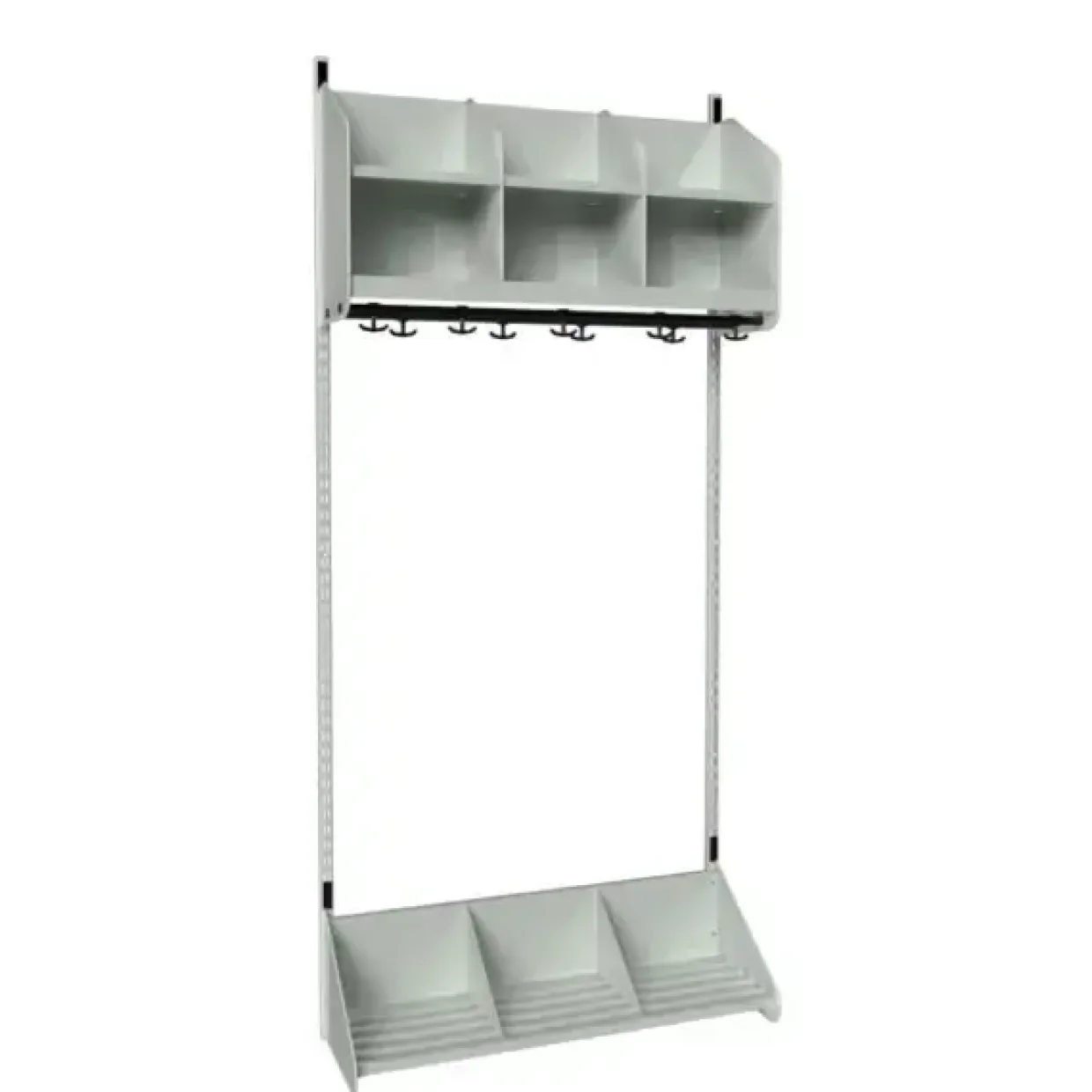 Børnegarderobe BST Kombination A, Startsektion 3 pladser B 900 mm, lys grå