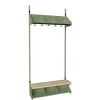 Børnegarderobe BST Kombination G, Startsektion 3 pladser B 900 mm, grøn