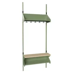 Børnegarderobe BST Kombination E, Startsektion 2 pladser B 600 mm, hvid