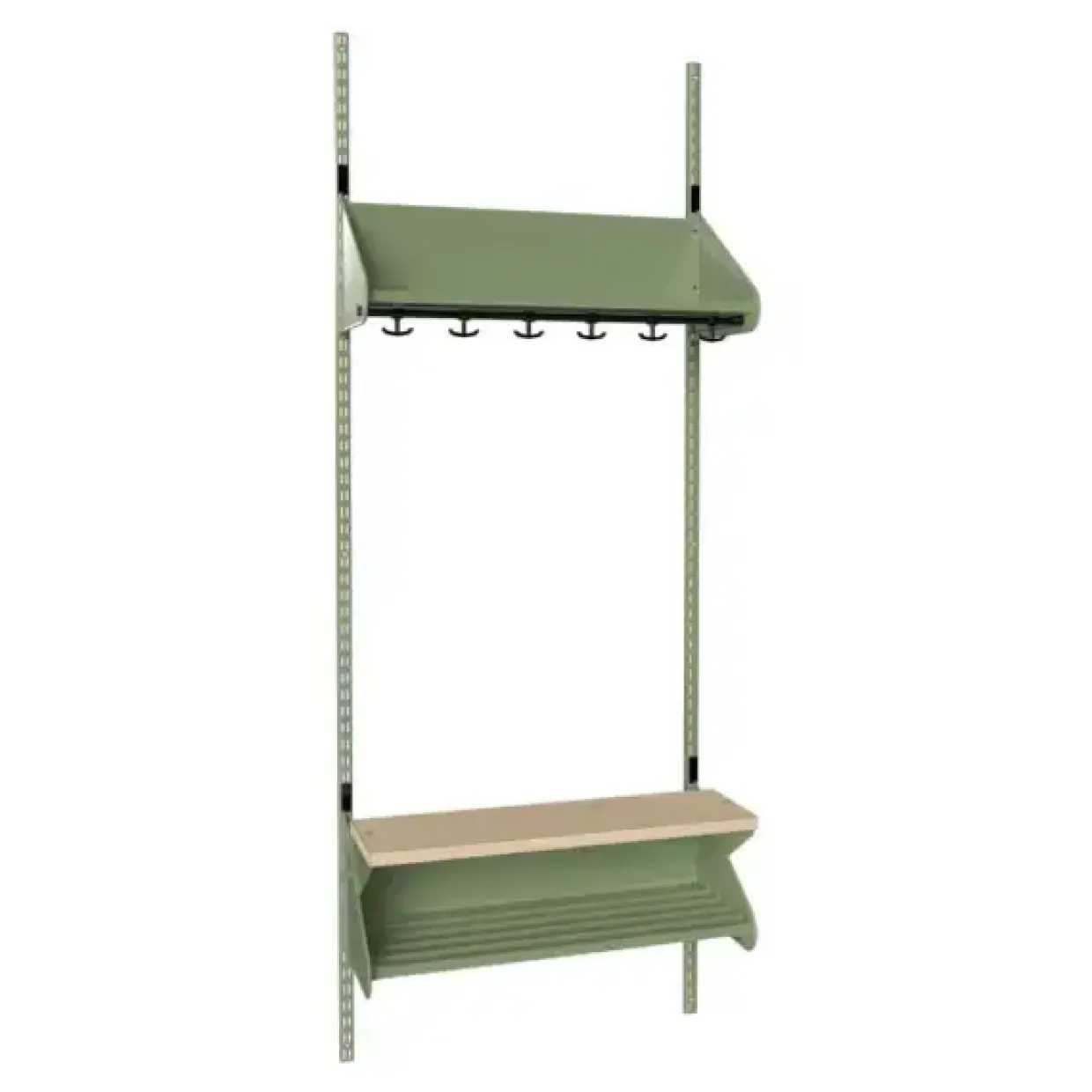 Børnegarderobe BST Kombination E, Startsektion 2 pladser B 600 mm, hvid