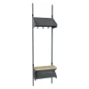 Børnegarderobe BST Kombination H, Startsektion 2 pladser B 500 mm, mørk grå