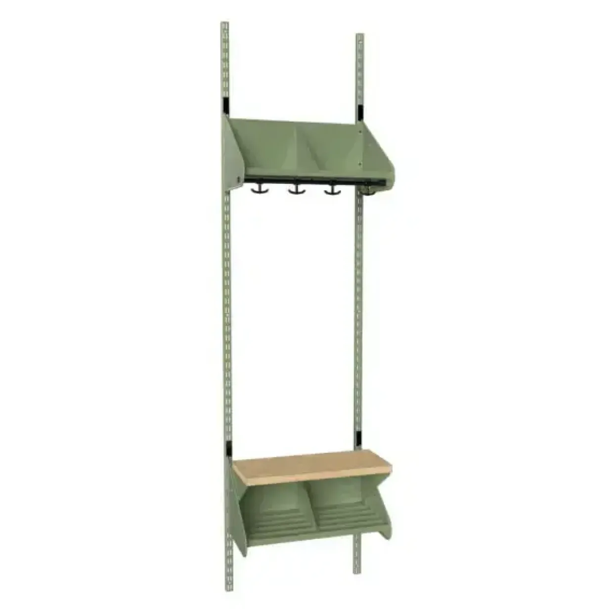 Børnegarderobe BST Kombination G, Startsektion 2 pladser B 500 mm, grøn