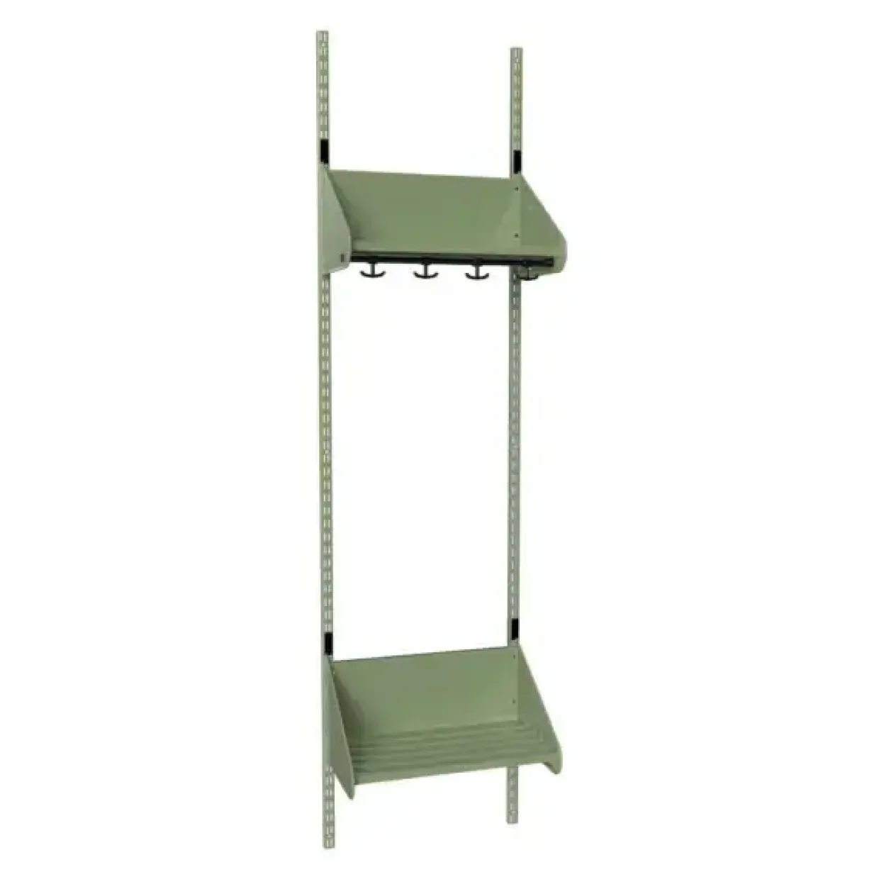 Børnegarderobe BST Kombination F, Startsektion 2 pladser B 500 mm, grøn