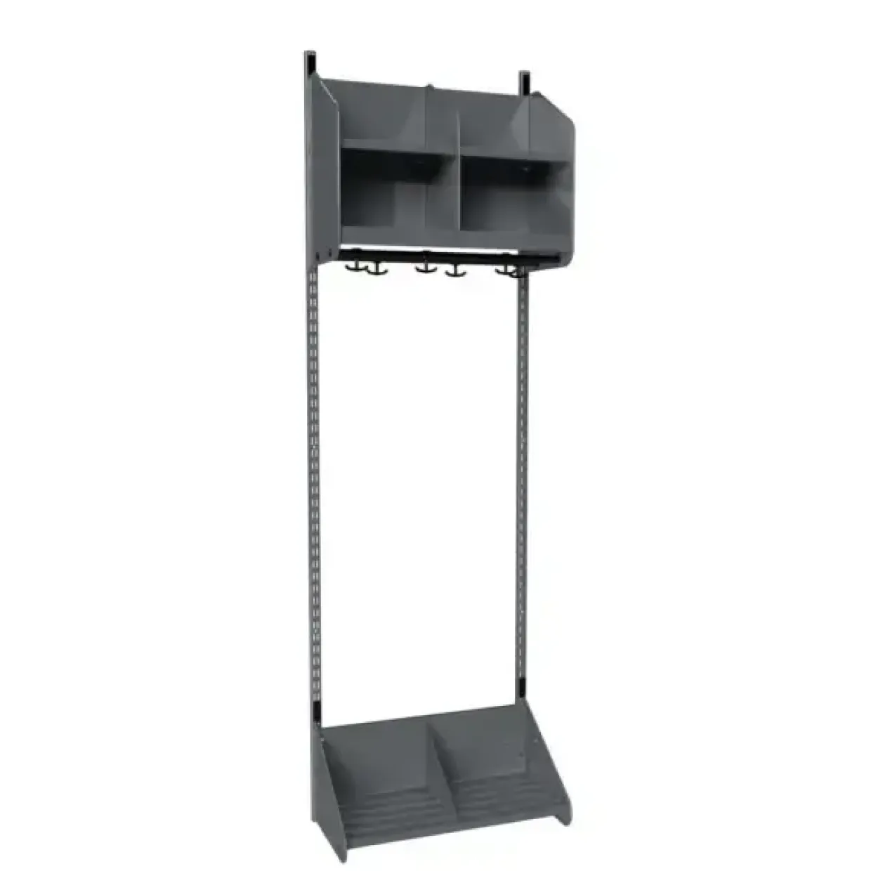 Børnegarderobe BST Kombination A, Startsektion 2 pladser B 600 mm, mørk grå