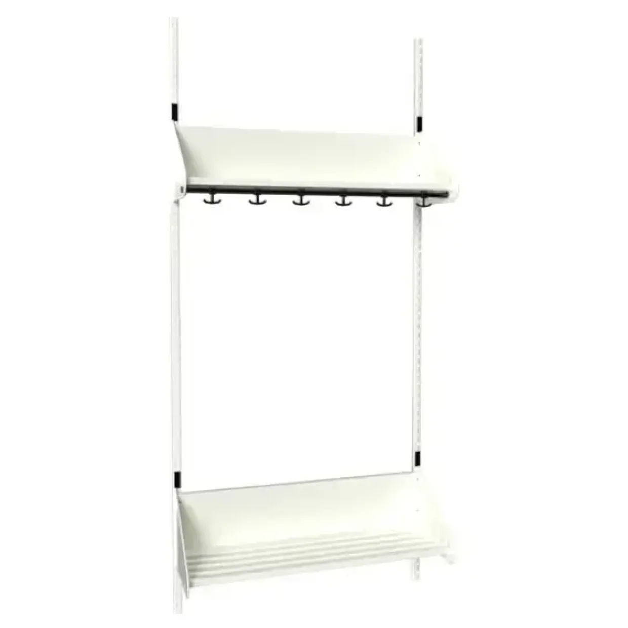 Børnegarderobe BST Kombination F, Startsektion 3 pladser B 900 mm, hvid