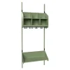 Børnegarderobe BST Kombination B, Startsektion 3 pladser B 750 mm, grøn