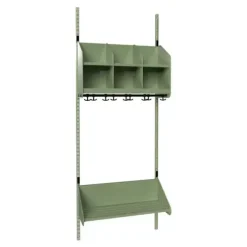 Børnegarderobe BST Kombination B, Startsektion 3 pladser B 750 mm, grøn