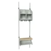 Børnegarderobe BST Kombination D, Startsektion 4 pladser B 1000 mm, lys grå