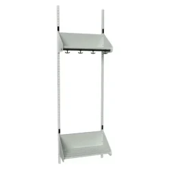 Børnegarderobe BST Kombination F, Startsektion 2 pladser B 600 mm, lys grå