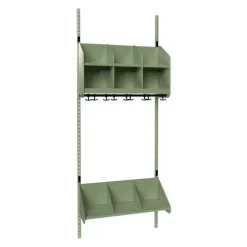 Børnegarderobe BST Kombination A, Startsektion 3 pladser B 750 mm, grøn