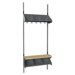 Børnegarderobe BST Kombination C, Startsektion 2 pladser B 600 mm, hvid