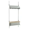 Børnegarderobe BST Kombination H, Startsektion 3 pladser B 750 mm, mørk grå