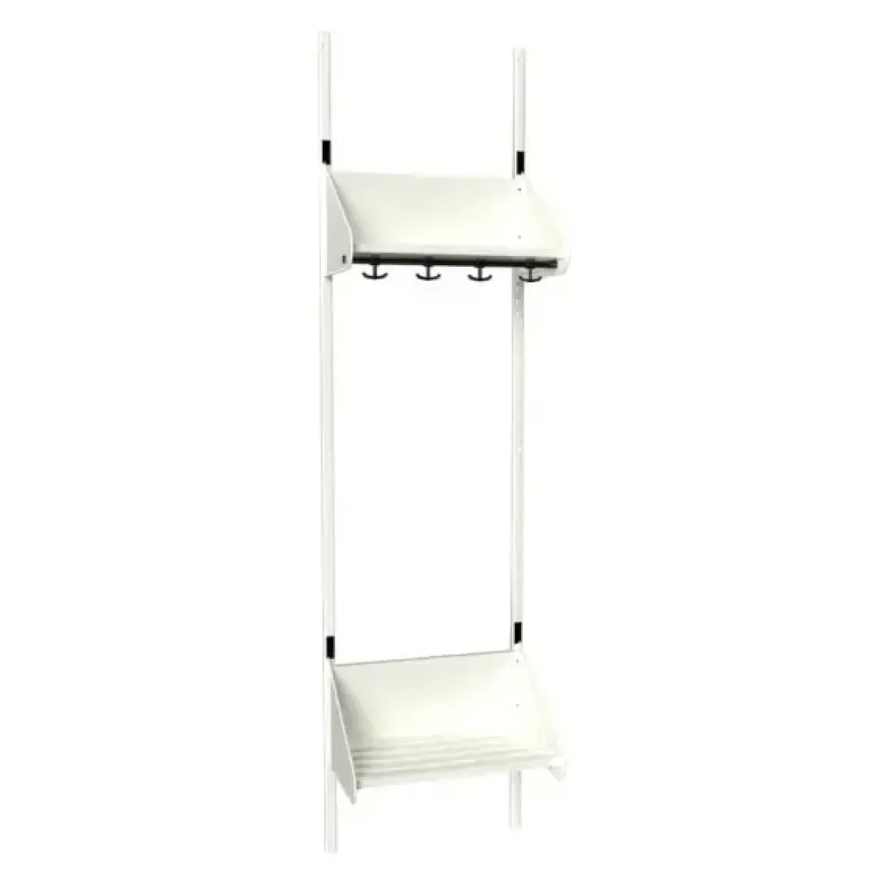 Børnegarderobe BST Kombination F, Startsektion 2 pladser B 500 mm, hvid