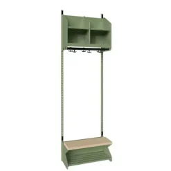 Børnegarderobe BST Kombination D, Startsektion 2 pladser B 600 mm, grøn