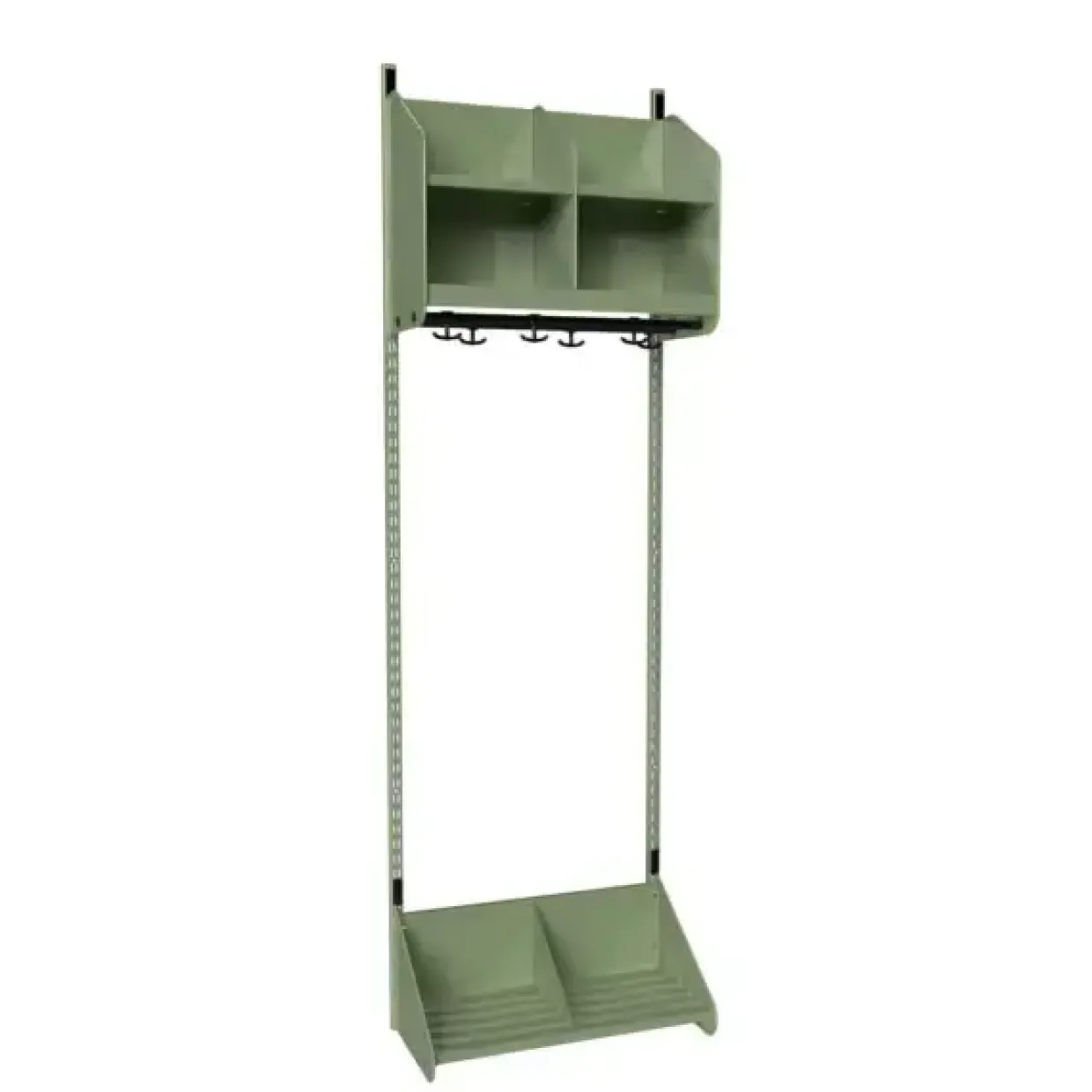 Børnegarderobe BST Kombination A, Startsektion 2 pladser B 600 mm, grøn
