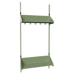 Børnegarderobe BST Kombination F, Startsektion 3 pladser B 900 mm, grøn