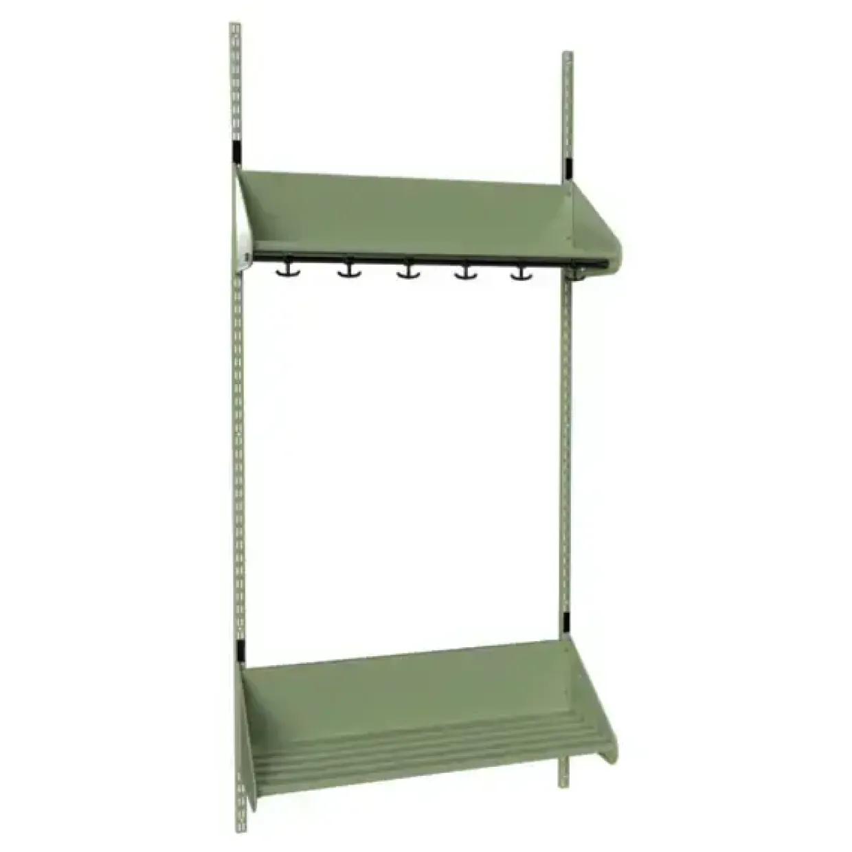 Børnegarderobe BST Kombination F, Startsektion 3 pladser B 900 mm, grøn