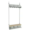Børnegarderobe BST Kombination G, Startsektion 3 pladser B 900 mm, lys grå
