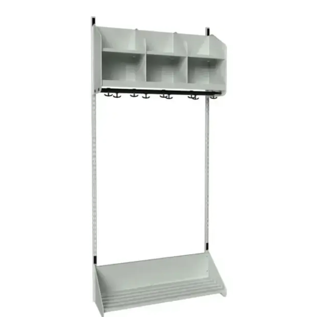 Børnegarderobe BST Kombination G, Startsektion 3 pladser B 900 mm, mørk grå
